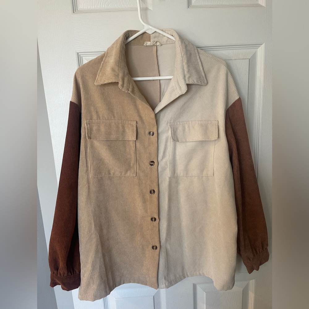 Pieced Corduroy Shacket-size Med